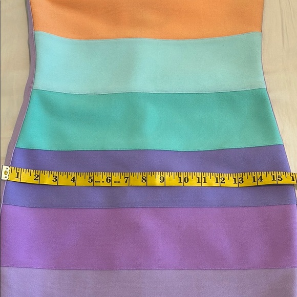 Susana Monaco Strapless Yellow Orange Bodycon Dress size S - Picture 11 of 11